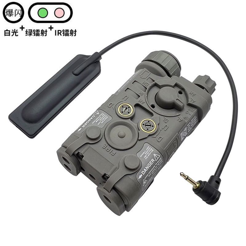 Versión con todas las funciones NGAL-L3 rojo, verde y azul láser IR puntero láser linterna táctica luz LED destello de luz fuerte