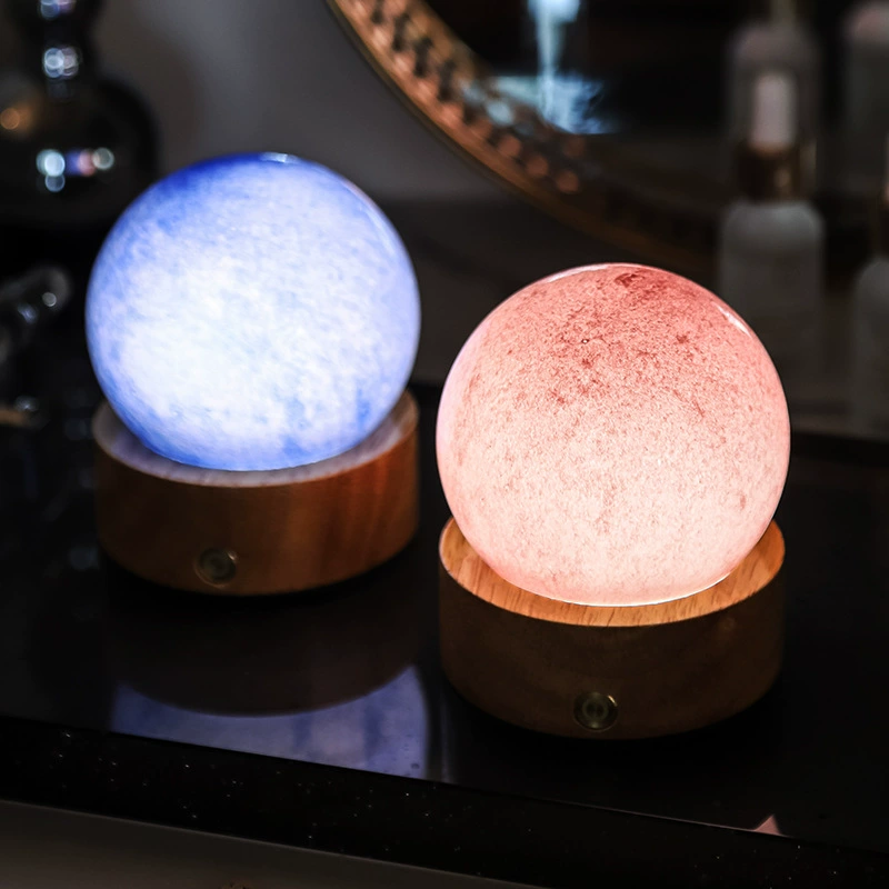 Креативная стеклянная ночная лампа, светодиодные огни для кровати, подарок на день рождения