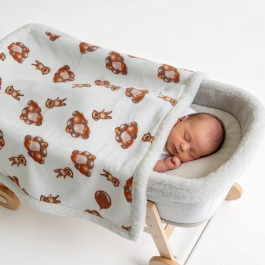 Cartoon double-layer thickened coral fleece and lamb fleece blanket, multifunctional throw blanket, children's nap blanket, random color