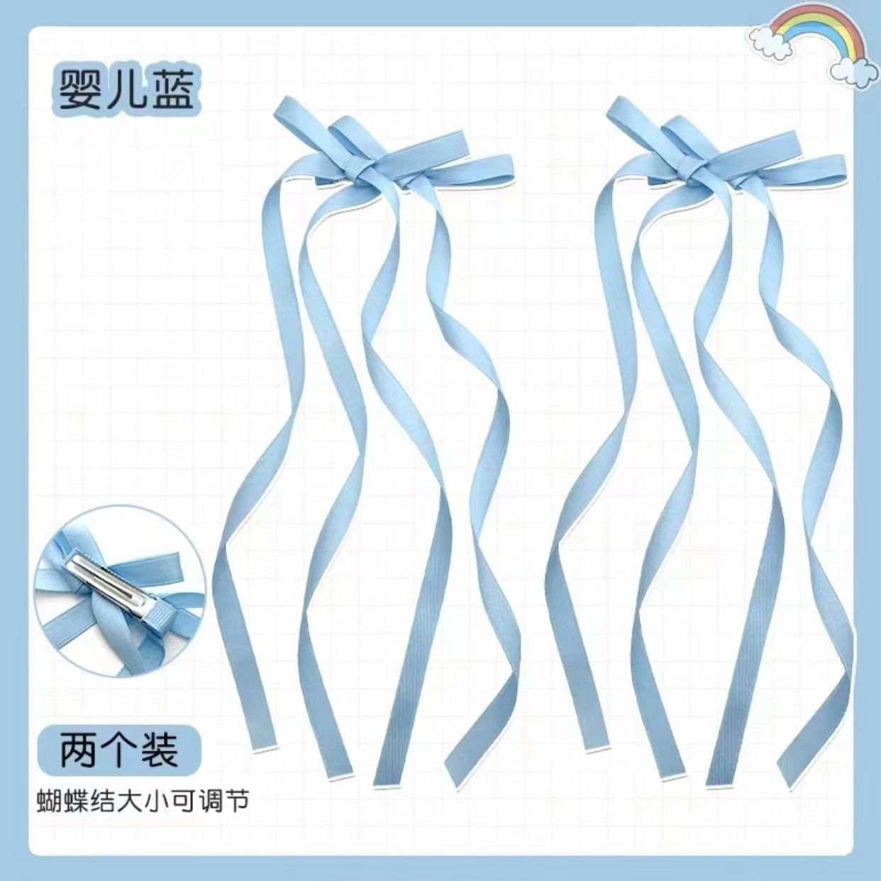 Dulce ballet punto de tormenta diamante arco clip para el cabello de mujer detrás de la cabeza alta cola de caballo banano tocado de cabello primavera image 12