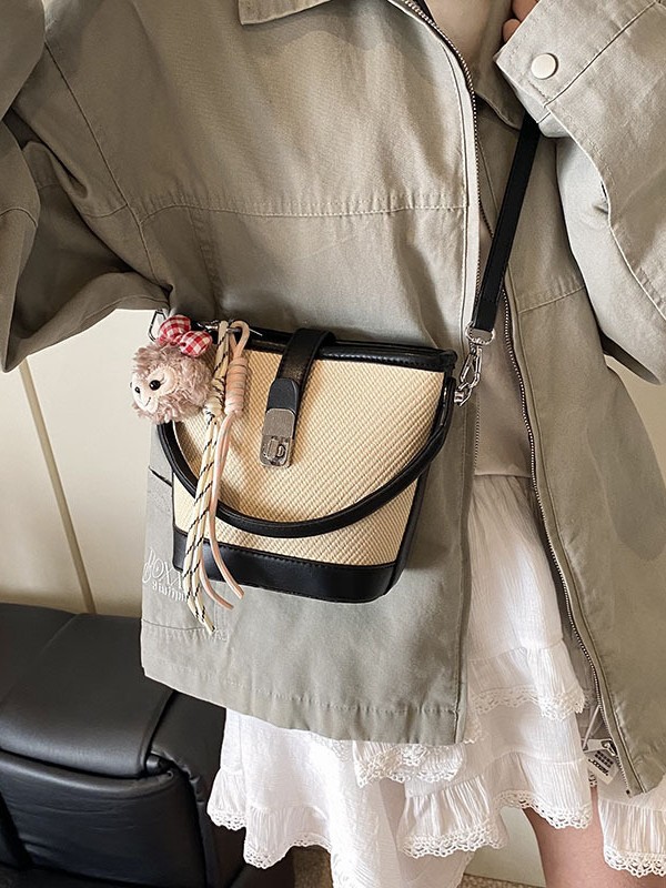 Comercio exterior transfronterizo retro bolso de cubo de mano de color 2025 nuevo nicho de alto nivel simple hombro bolso de mujer image 3