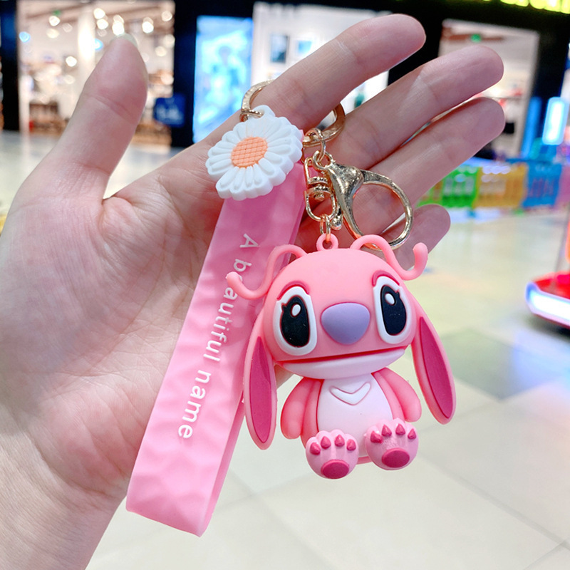漫画かわいいステッチキーホルダークリエイティブカップルバッグ車のキーチェーンペンダントギフト小物卸売|undefined