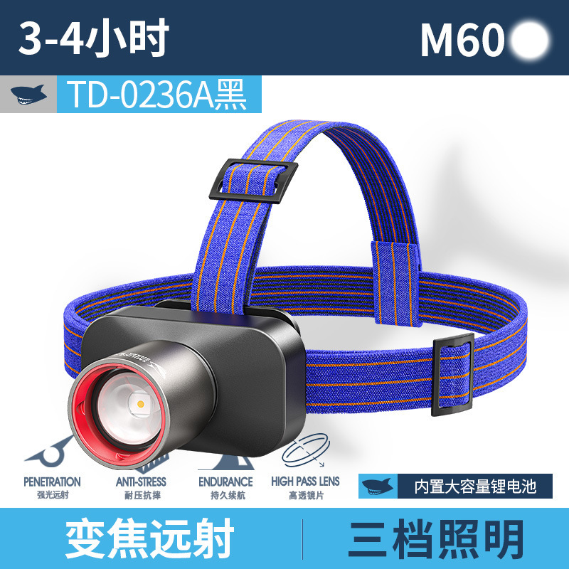 伸缩变焦强光头戴灯大泛光挥手感应头灯可配三色镜片头灯|undefined