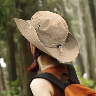 Western Cowboy Hat Fisherman Hat Women's Summer Sunscreen Hat Outdoor Sunshade Hat Hiking Mountaineering Hat Men's Big Head