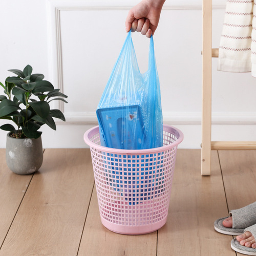 Simple Home Hollow Plastic Waste Bin without Pressure Ring Paper Basket Minimalist Kitchen Bathroom Storage Bin