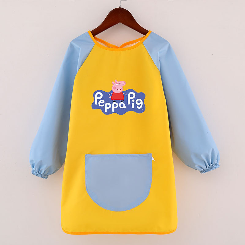 子供の絵のカバーの長袖の防水のマジックテープの印字のロゴの幼稚園の美術の絵画の服のエプロンは服を着ます。|undefined