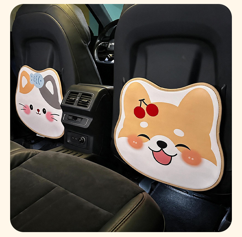 Car seat back protector, cartoon design, cute, for children, rear seat, anti-dirt and anti-scratch, car interior seat back protection pad