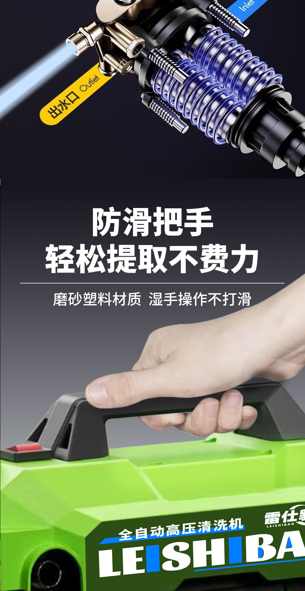 Fully Automatic High-Pressure Cleaning Machine, Portable and Effortless Household Cleaning Machine, High-Power High-Pressure Car Washing Machine