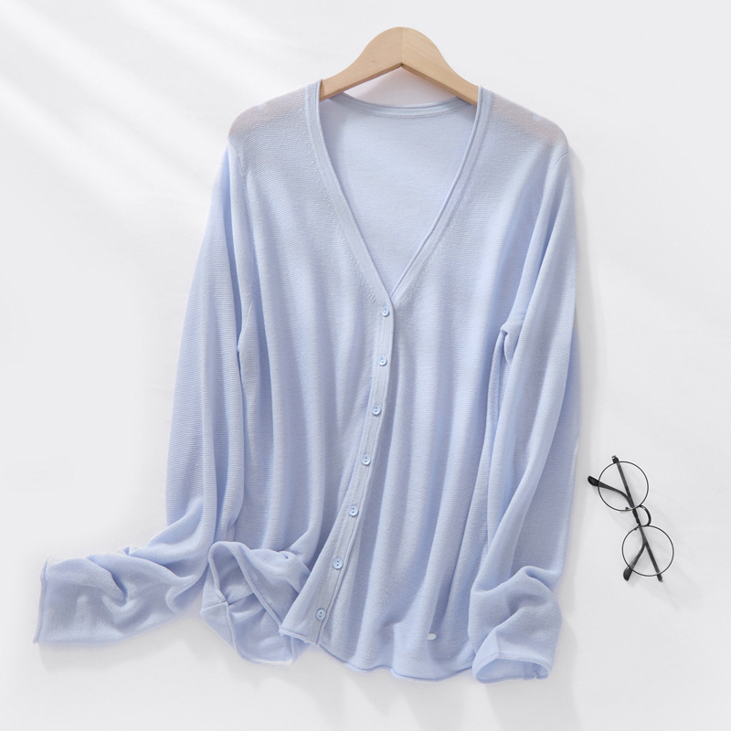 Custom-Dyed Lyocell Linen Blend Old Money Style Summer Cool Breathable Layering Long-Sleeve Knit Air Conditioning Shirt Custom-Dyed Lyocell Linen Blend Old Money Style Summer Cool Breathable Layering Long-Sleeve Knit Air Conditioning Shirt