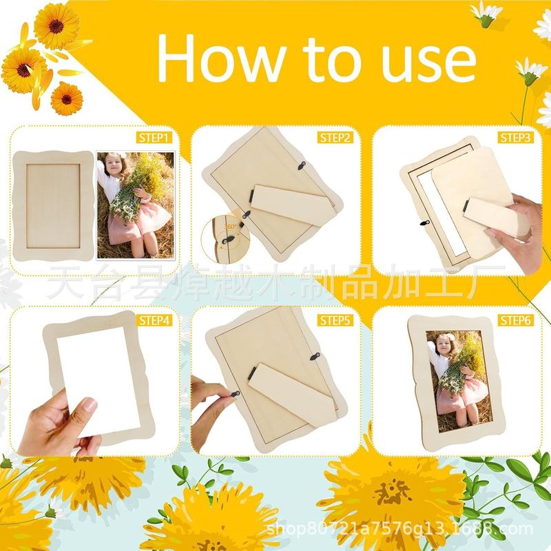 クロスボーダー子供 DIY 落書きフォトフレーム木製工芸品手描きテンプレート絵画フォトフレーム絵画ボード|undefined