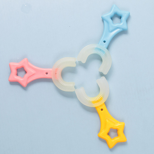 New children's U-shaped imitation silicone toothbrush manual baby lazy oral toothbrush oral cleaning toothbrush
