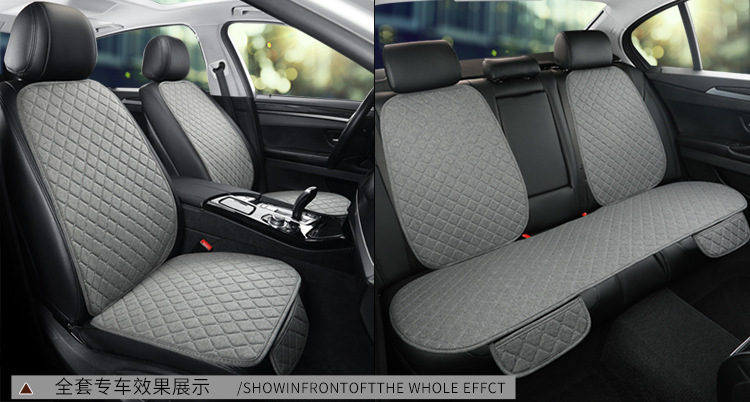 Car Seat Cushion Linen Car Seat Cushion Four-Season Universal Car Seat Cover Five-Seater Breathable Car Cushion Foreign Trade Hot Style