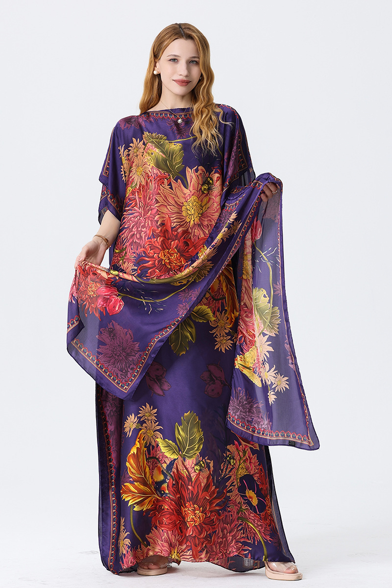 2025 primavera y verano nuevo Amazon venta rápida ropa malaya camisa de arena imitación seda brocado ropa de protección solar de vacaciones de playa