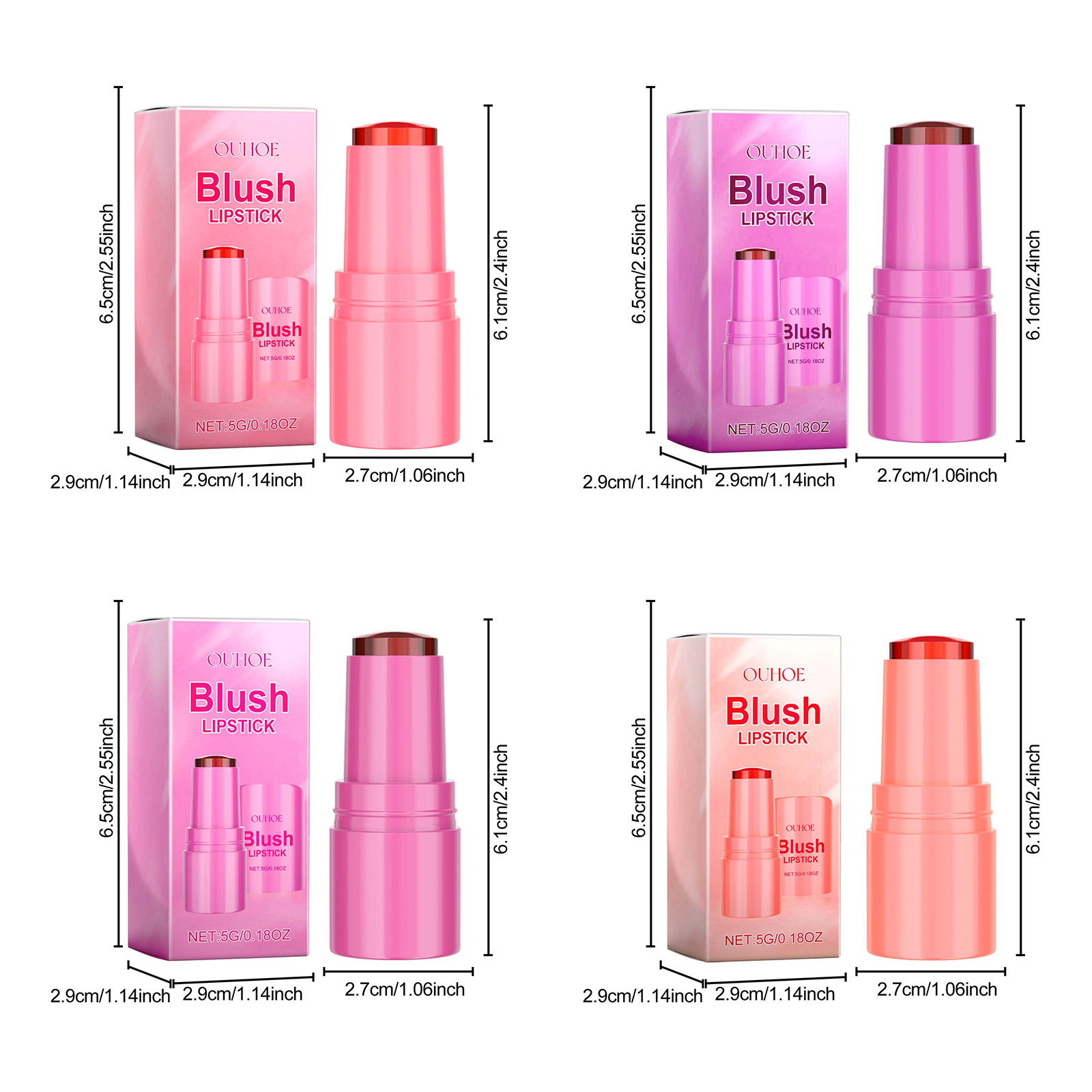 Fruit Blush Lipstick And Long Lasting Powder Blusher Lip Gloss_voghion.com