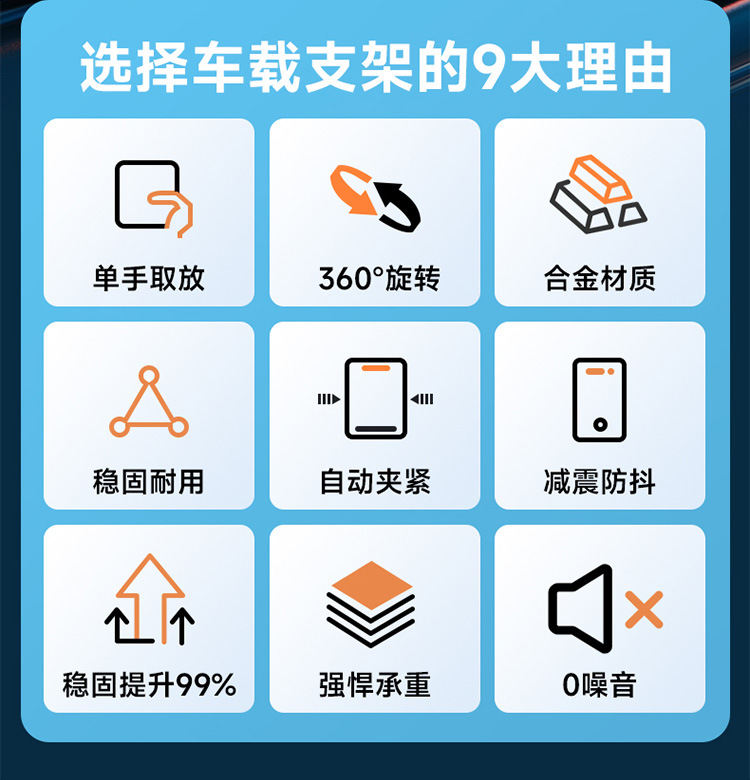 Mobile phone car bracket car navigation fixed gravity support frame horizontal and vertical air outlet car anti-shake multi-function