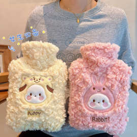 注水热水袋加厚防爆女生热敷暖肚子暖水袋大号可爱动物毛绒暖水宝