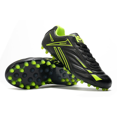 Grass Football Shoes Running Crumb Rubber Anti-Slip Breathable Student Super Fiber Leather Wear-Resistant Shoes Long Nail Football Shoes Small Size Men