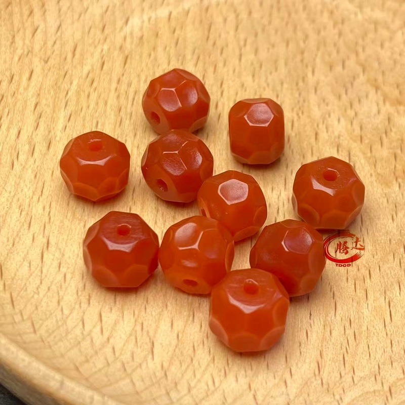 南红色玛瑙无相老型散珠桶珠饰品隔珠单颗金刚菩提文玩diy手串批|undefined