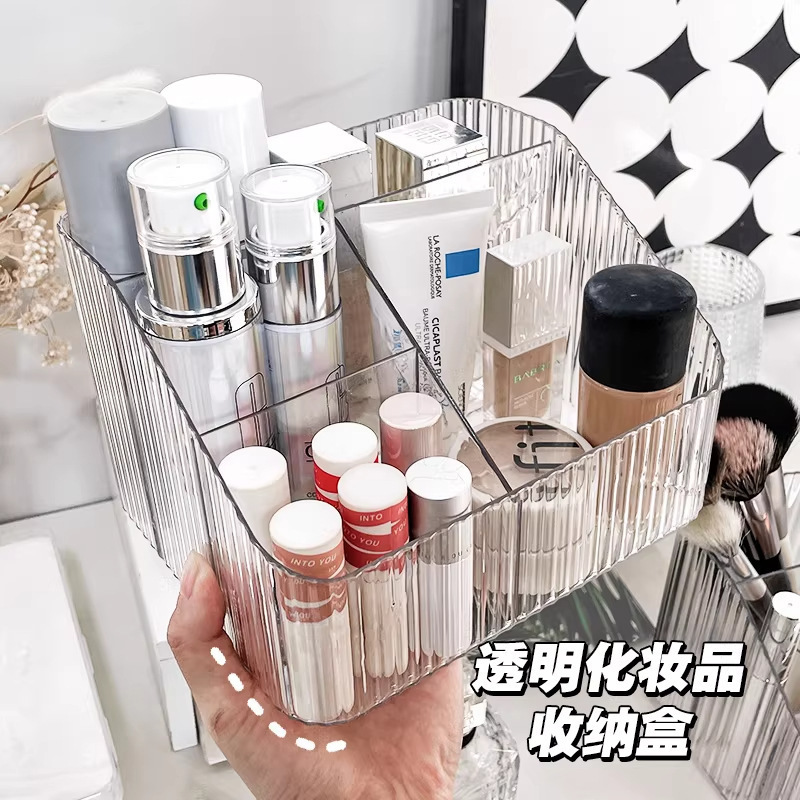 Caja de almacenamiento de cosméticos Comodador Cesta de almacenamiento transparente Mesa de escritorio Pen Holder Cosméticos Estante de almacenamiento de cosméticos image 5