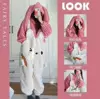 Pink and white rabbit jumpsuit