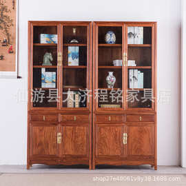 红木家具刺猬紫檀小书柜实木储物柜家用书房书柜古典中式靠墙柜