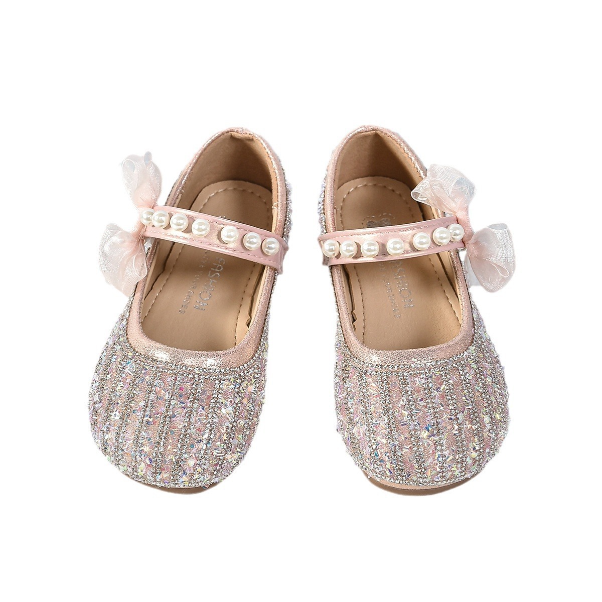 Zapatos de princesa de niñas 2026 primavera y otoño nuevos zapatos de cuero de arco plano para niños zapatos de cristal brillante con suela suave image 6