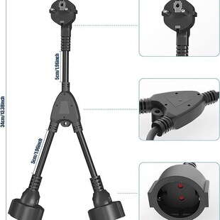 Supply European Standard German-Style 16A Two-Way Socket European Standard Pure Copper Power Cord Vde Certified Plug Two-Way