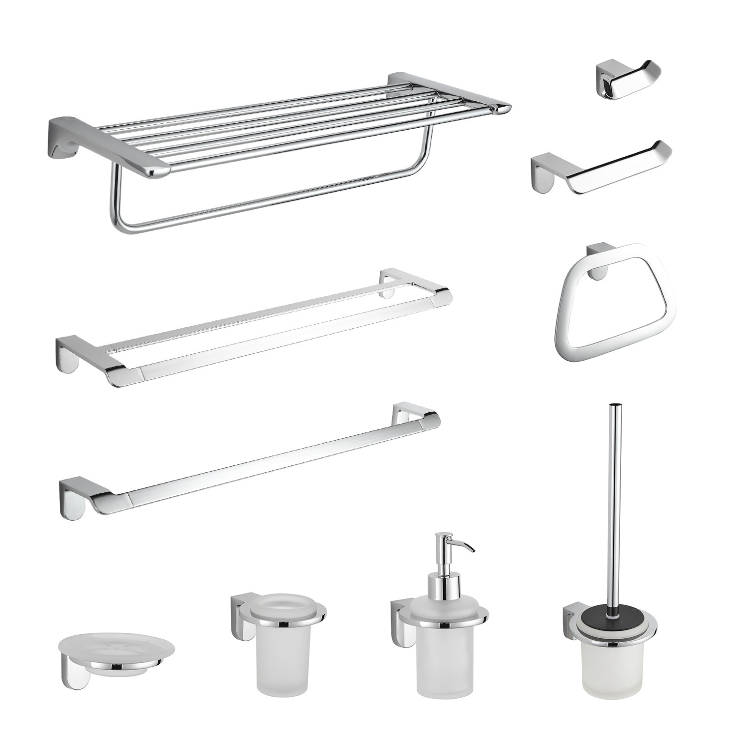 外贸定制批发毛巾架卫浴挂件卫生间置物纸巾架浴巾架锌合金镀铬