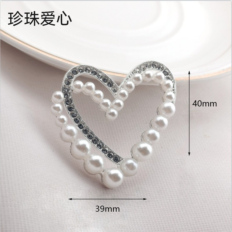 (2개) 새로운 스타일 올 매치 진주 사랑 DIY 휴대 전화 쉘 액세서리 여성 브로치 홀 신발 액세서리