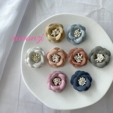 3.5cm带蕊仿真花diy饰品辅料服装花朵超纤布艺饰品配饰小花批发