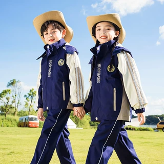 2023小学生校服冲锋衣幼儿园园服秋冬装儿童秋冬季运动班服三件套