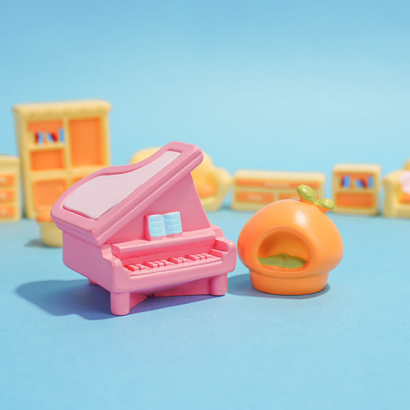 Micro paisaje dibujos animados creativos pequeños muebles adornos diy sala de estar dormitorio accesorios de decoración de la casa del bebé pequeños adornos de escritorio