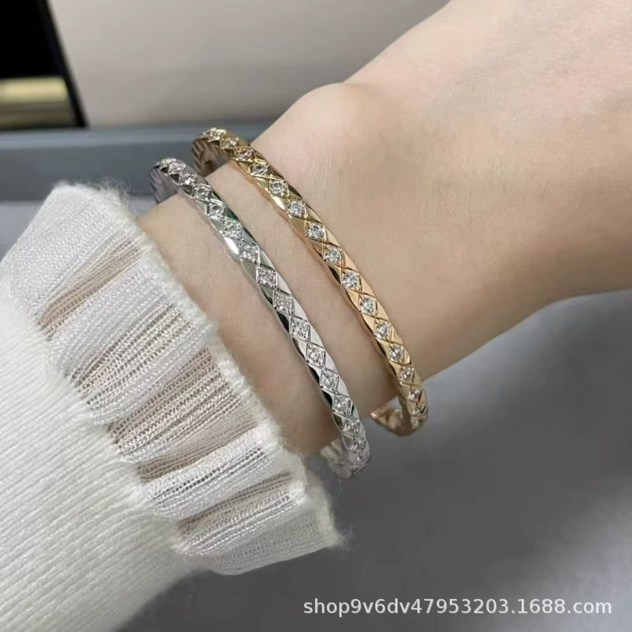 Золотой браслет для любимого, розовое золото, 18 карат, стиль Chanel