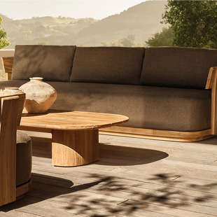 Outdoor Sofa Rainproof and Sunproof Combination Villa Courtyard Terrace Classy Export Garden Outdoor Anti-Corrosion Teak Furniture