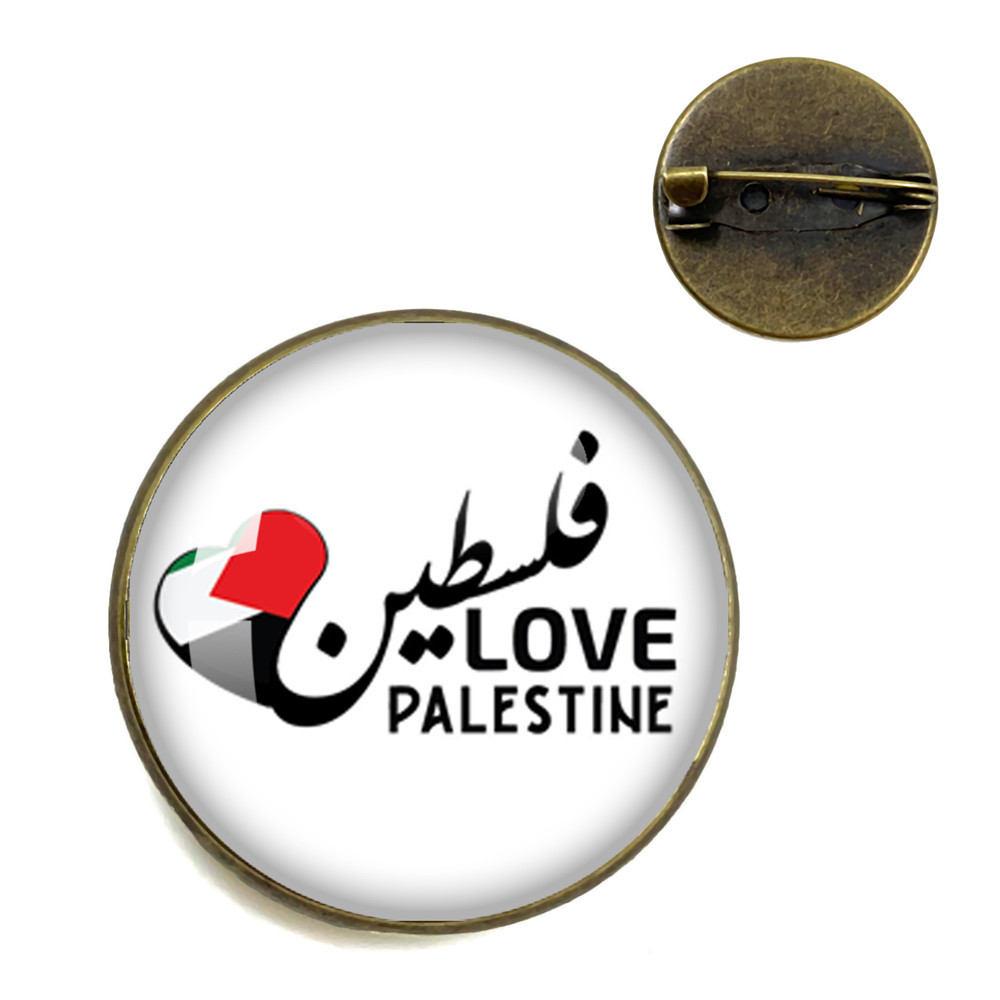 Transfronterizo pin bandera palestina vidrio personalidad arte insignia broche accesorios hombres mujeres broche