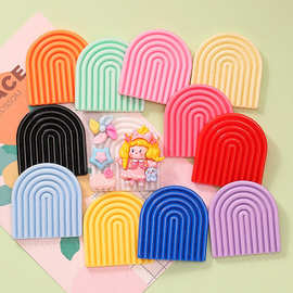 网红ins 马卡龙片大号彩虹门板 diy奶油胶钥匙扣吊坠发夹树脂饰品