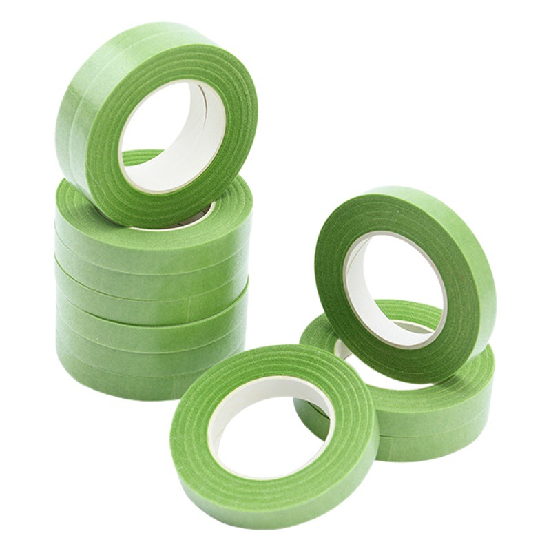 Ventas Directas de fábrica pegajosa cinta verde cinta floral al por mayor 27 m cinta verde cinta polo de la flor DIY flor artificial