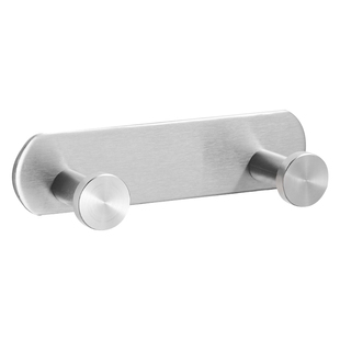 Bathroom Clothes Hook Wall-Mounted Fitting Room Bathroom Wall Punch-Free Toilet Towel Hook Stainless Steel Metal