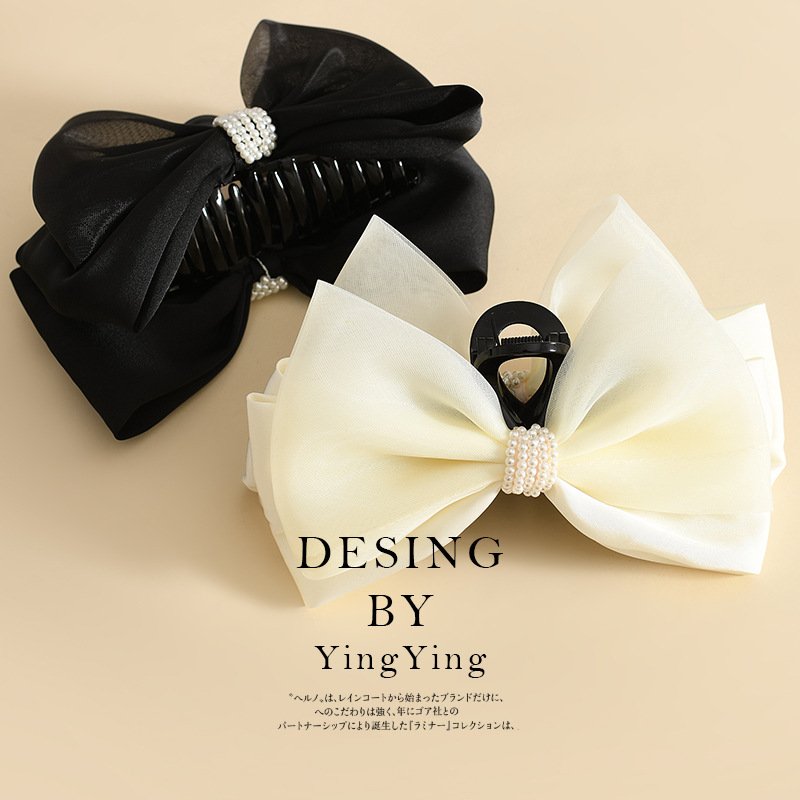 義烏工廠頭飾超大蝴蝶結髮飾抓夾發量多鯊魚髮夾在逃公主批發