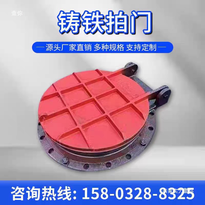 球磨铸铁拍门钢制不锈钢玻璃钢法兰复合材料浮箱式方防倒灌圆拍门