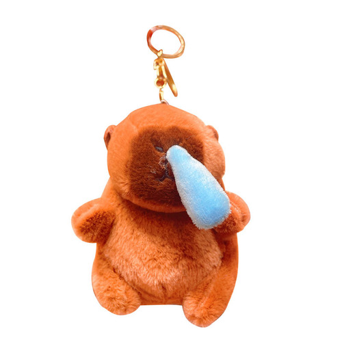 Nose droplet Kapibara backpack keychain plush car key holder wholesale gift doll figurine cute