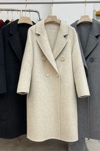 高端羊驼绒绒双面小个子中长款宽松显瘦西装外套气质羊毛大衣女款