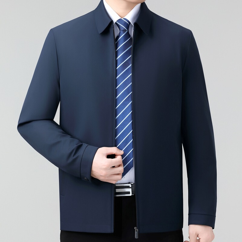 Counter Mulberry Silk Jacket Men's 2025 Business Casual Middle-aged Men's Jacket Non-ironing Laps Dad Jacket