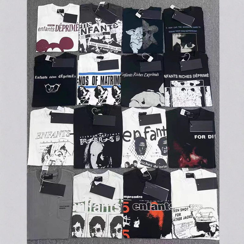 Correct Version ERD Melancholy Rich Second Generation Dressed Washed Printed Hip Hop Retro Loose Round Neck vtg Short Sleeve T-Shirt