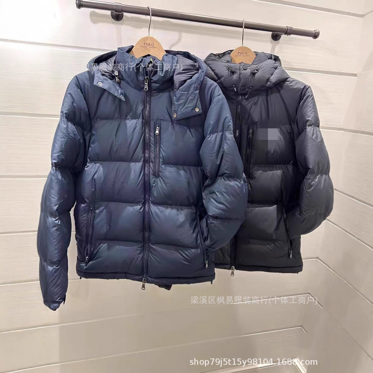 外贸高品质拉夫小马刺绣加厚保暖防风男女款棉服连帽拆卸百搭外套