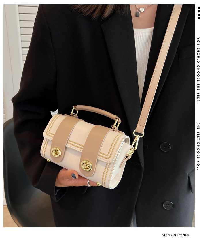 Women's Crossbody Bag Textured Contrasting Colour Shoulder Bag_voghion.com