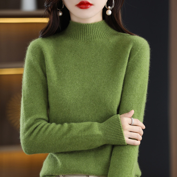 Knitted base body-friendly demi-season solid color sweater
