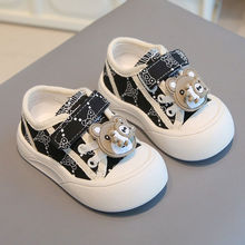 幼儿园小熊鞋软底板鞋童鞋儿童帆布鞋宝宝春秋男童女童魔术贴布鞋