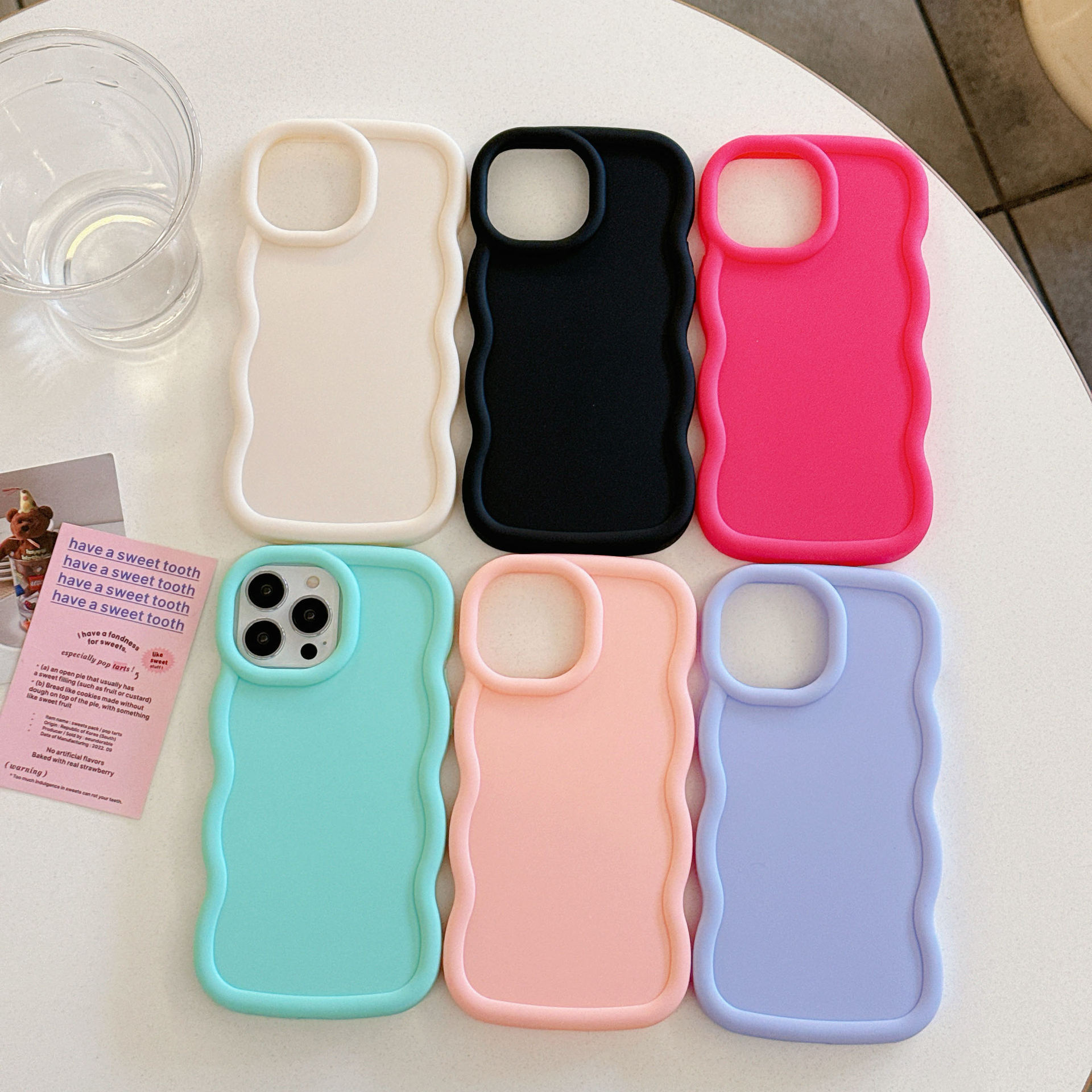 Suitable for Realme C67 C75 C53 New Product Macaron Large Wave Phone Case Candy Color Soft Case for Women