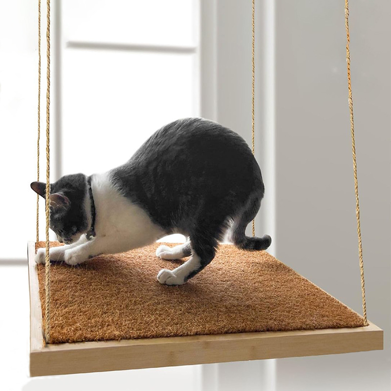 Cama para gatos de madera ventana creativa colgante hamaca para gatos multifuncional para descansar para jugar agarrar el tablero para gatos columinar cama para gatos